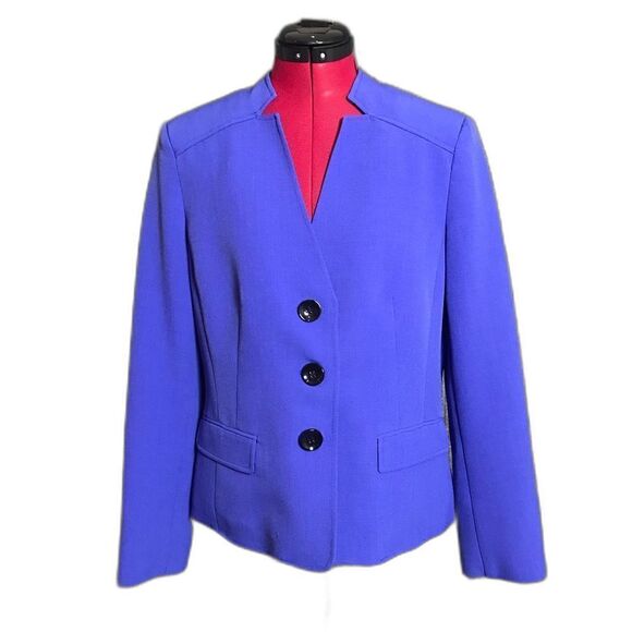 Kasper Skirt Suit Women’s Size 10 Royal Blue & Black 2-Piece Set Blazer & Skirt - Picture 4 of 12